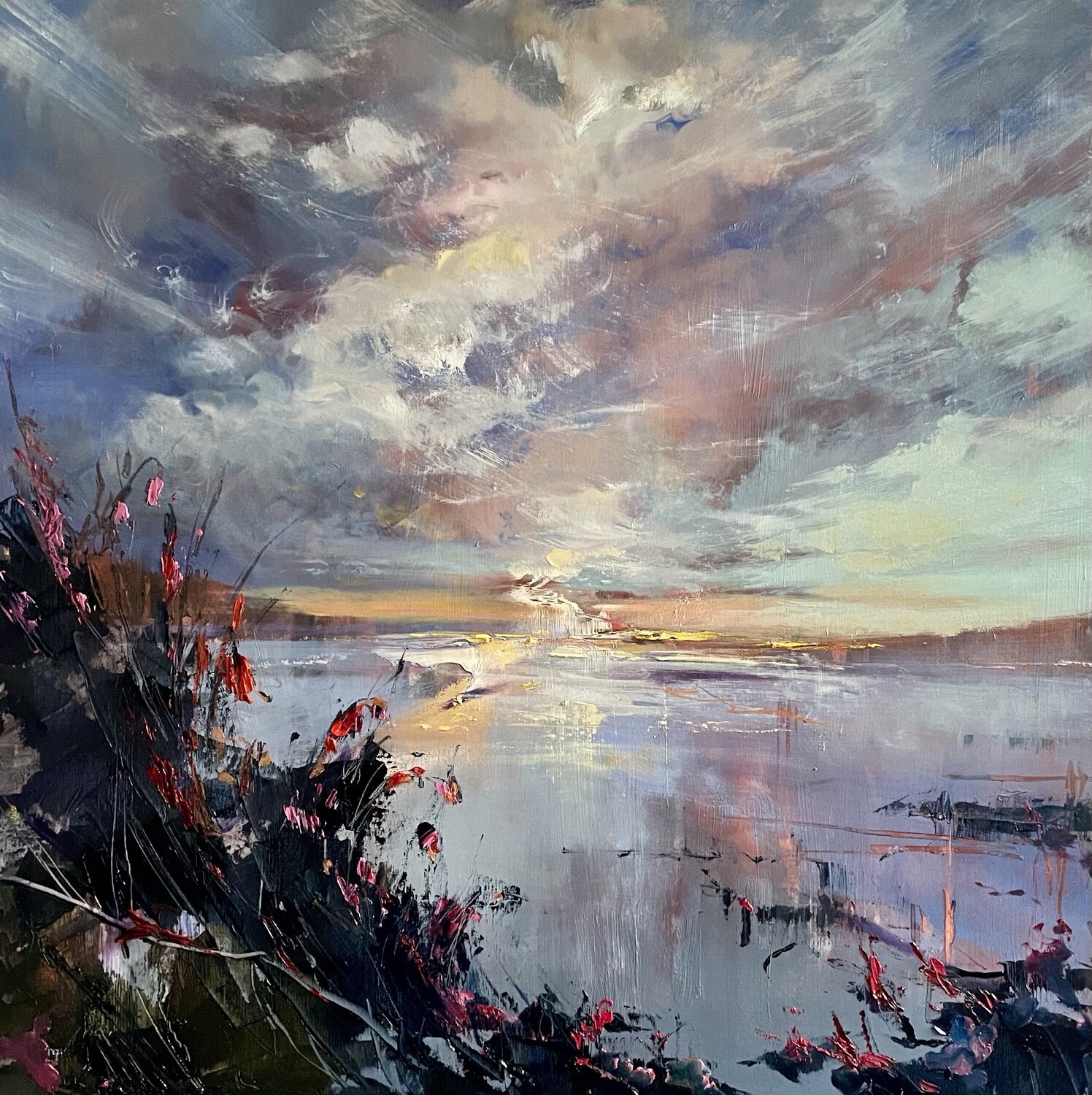 Winter Lake Ewa Czarniecka Original painting for sale