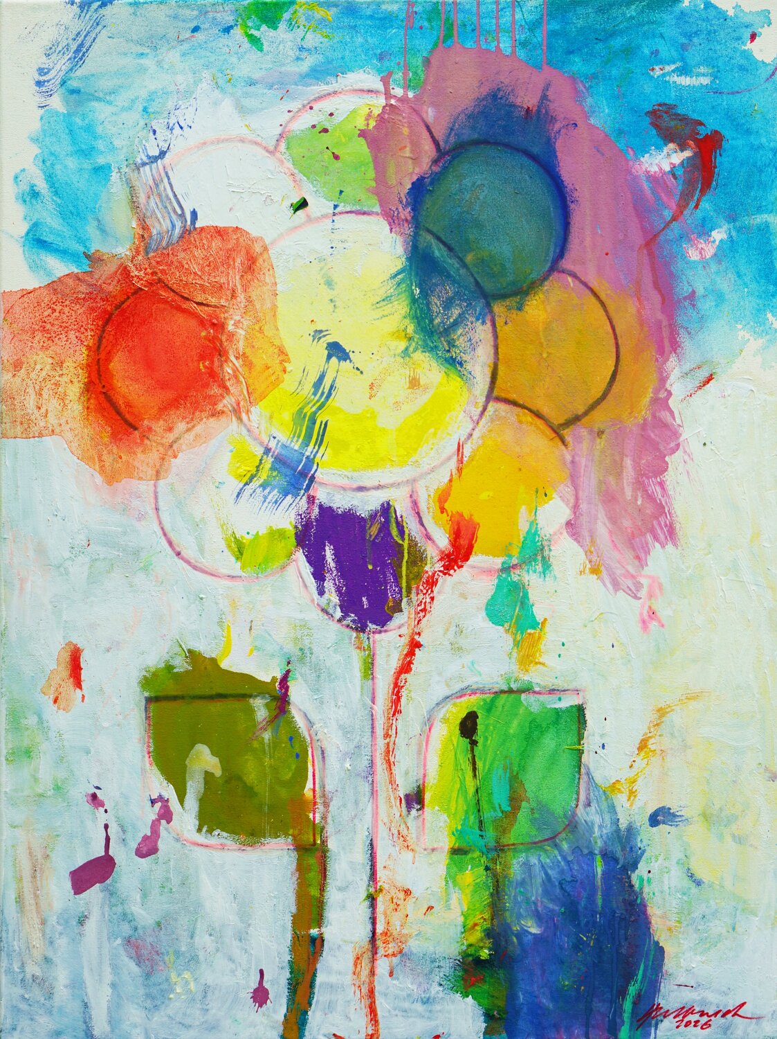 Blume V Mark Hellbusch Original painting for sale