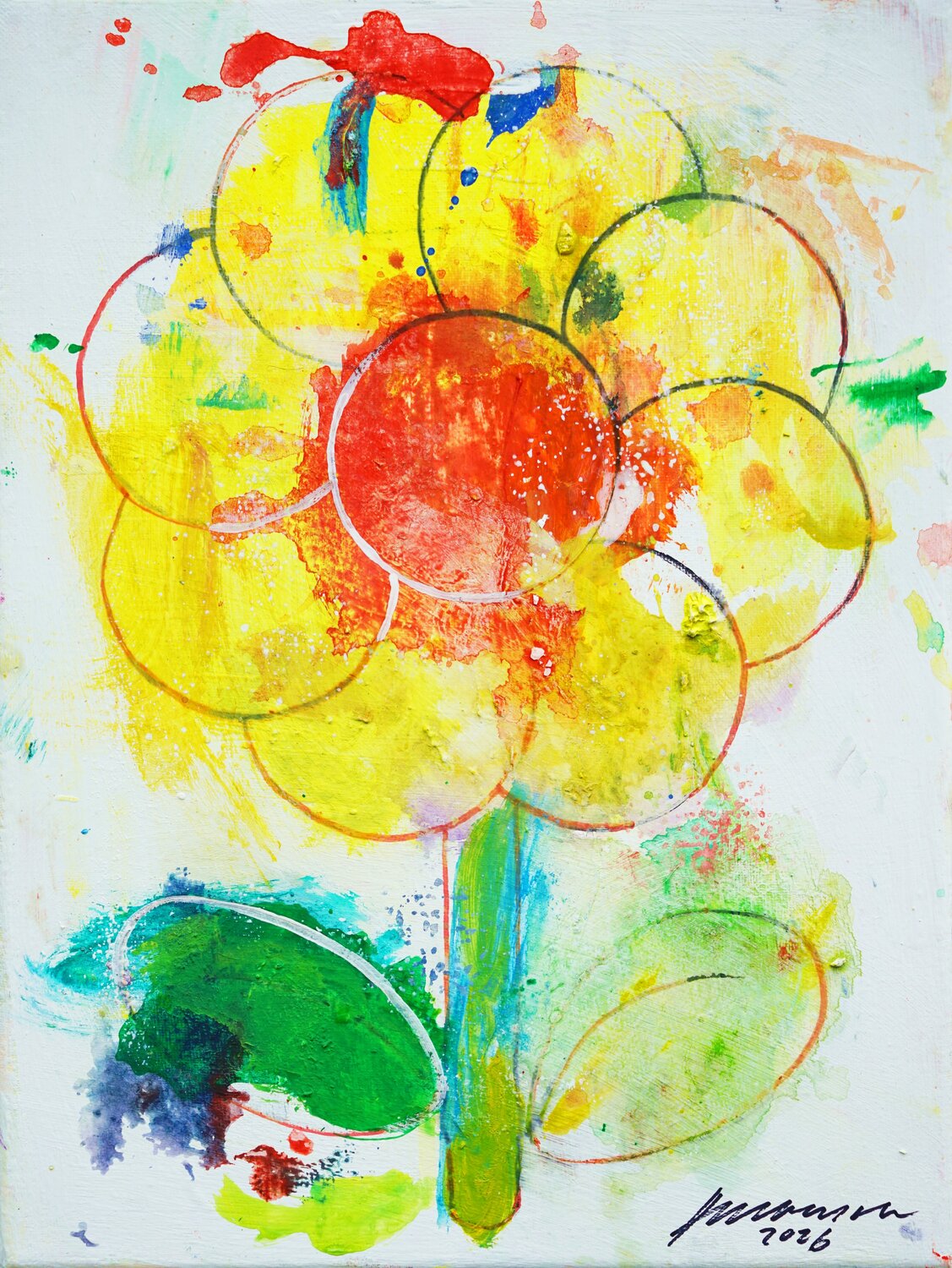 Blume II Mark Hellbusch Original painting for sale