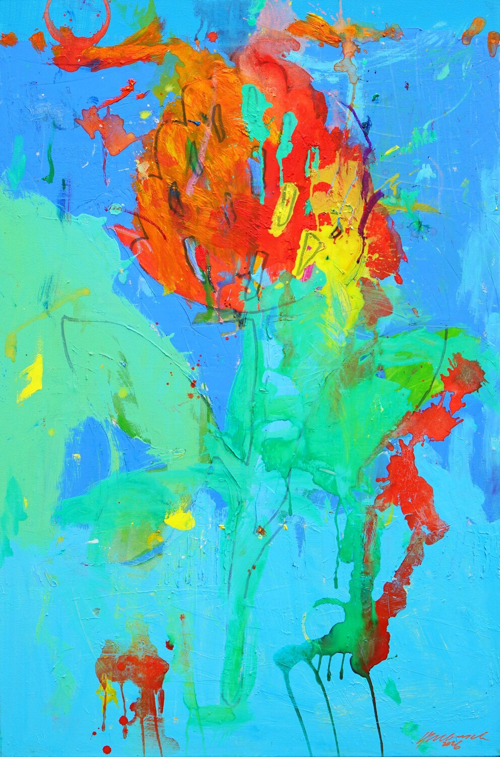 Blume VII Mark Hellbusch Original painting for sale