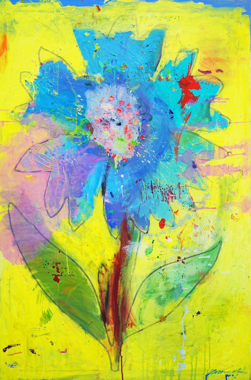 Blume VI Mark Hellbusch Original painting for sale