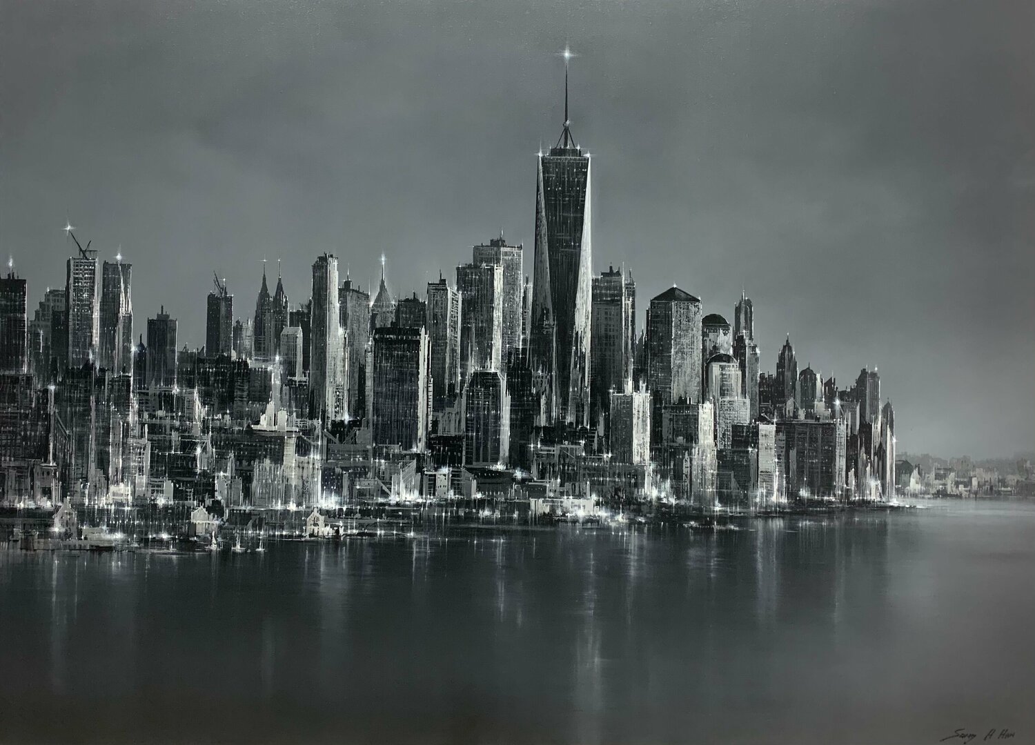 Downtown Dreams Sang H. Han Original painting for sale