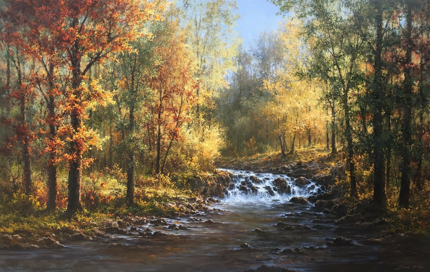 Autumn Creek Sang H. Han Original painting for sale