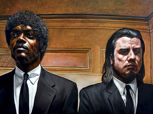 Pulp Fiction john travolta samuel l. jackson hollywood movie quentin tarantino pulpfiction by Andrew King, Painting for Sale on Select
