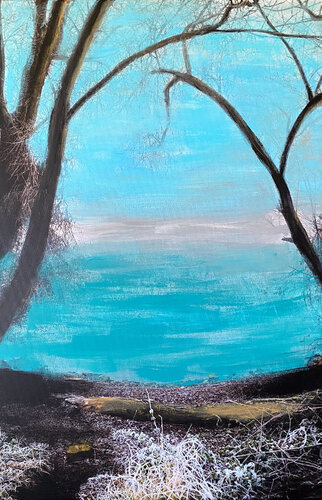 Blue November 03 by Antje Wanderer-Oberhaus, Painting for Sale on Select
