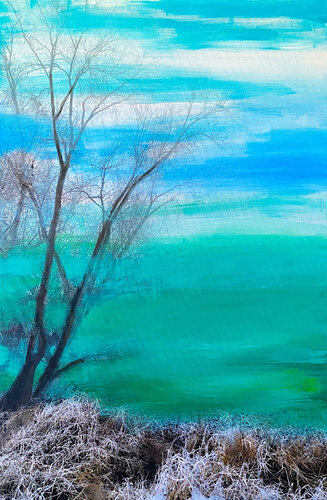 Blue November 06 by Antje Wanderer-Oberhaus, Painting for Sale on Select