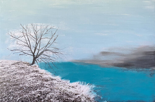 Blue November 07 by Antje Wanderer-Oberhaus, Painting for Sale on Select