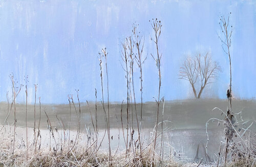 Blue November 10 by Antje Wanderer-Oberhaus, Painting for Sale on Select