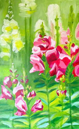 Löwenmäulchen by Antje Wanderer-Oberhaus, Painting for Sale on Select