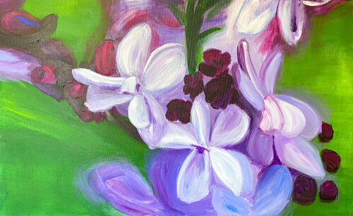 Flieder Nadeshda by Antje Wanderer-Oberhaus, Painting for Sale on Select