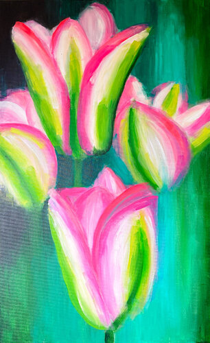 Tulpe Groenland by Antje Wanderer-Oberhaus, Painting for Sale on Select