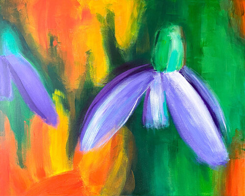 Schneeglöckchen 01 by Antje Wanderer-Oberhaus, Painting for Sale on Select
