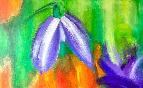 Schneeglöckchen 02 by Antje Wanderer-Oberhaus, Painting for Sale on Select