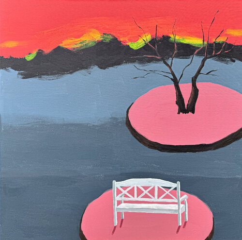 Small Islands - Winter von Antje Wanderer-Oberhaus, Malerei kaufen auf Select