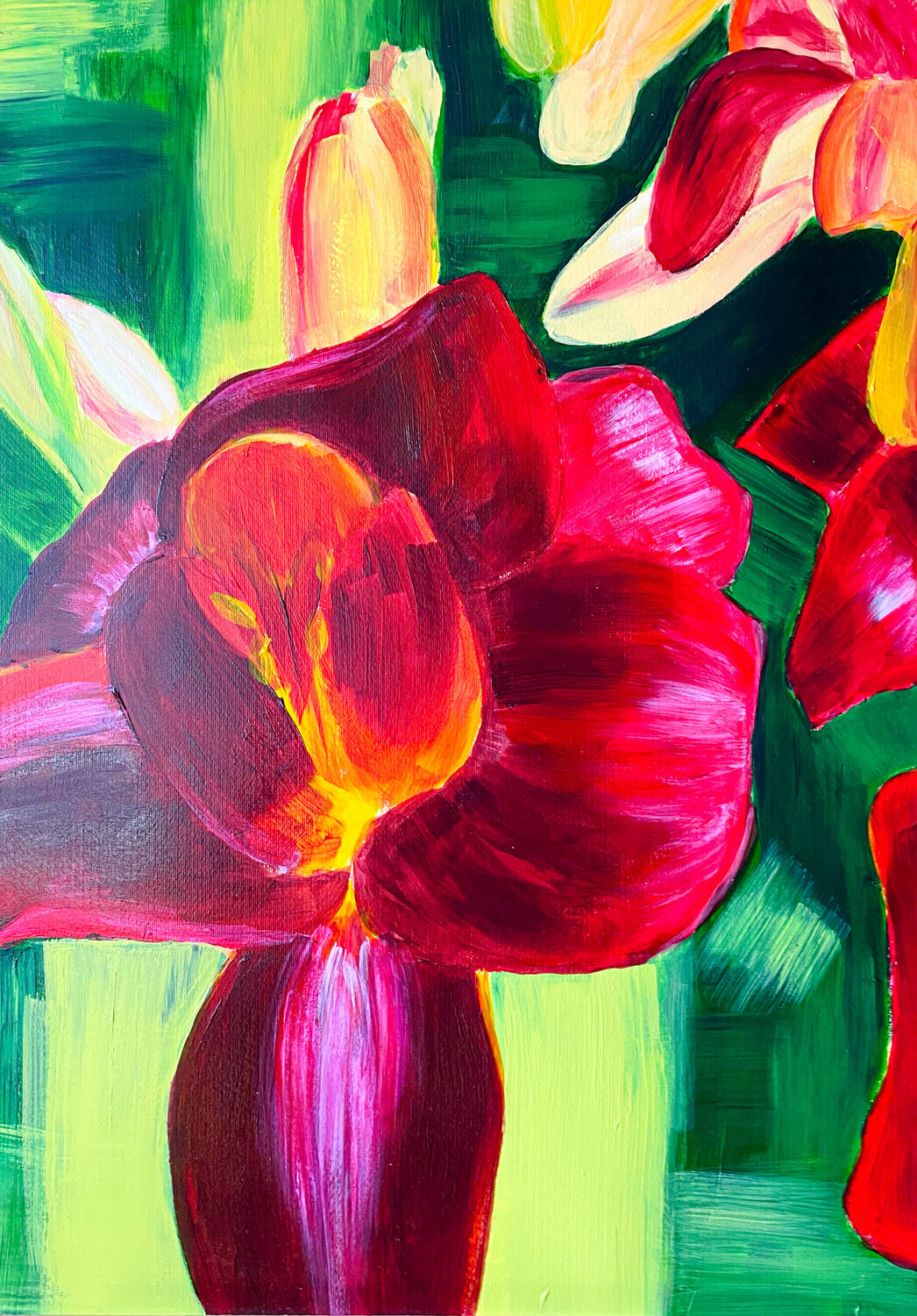 Taglilie Night Embers Antje Wanderer-Oberhaus Original painting for sale