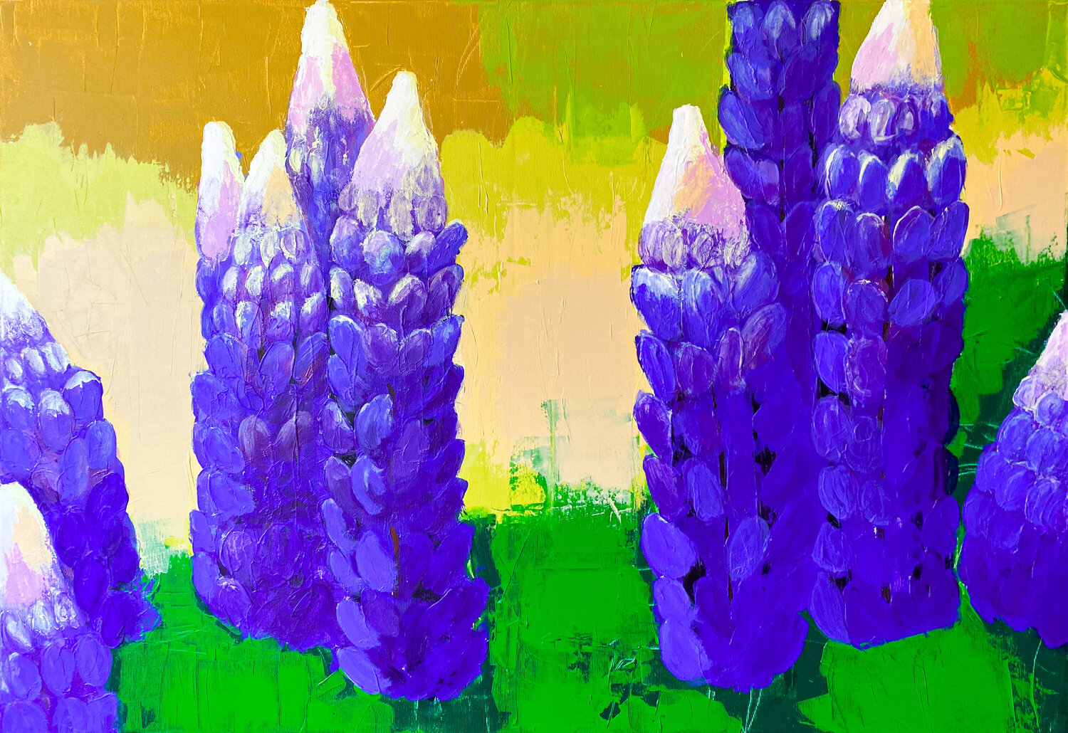 Blaue Lupine Antje Wanderer-Oberhaus Original painting for sale