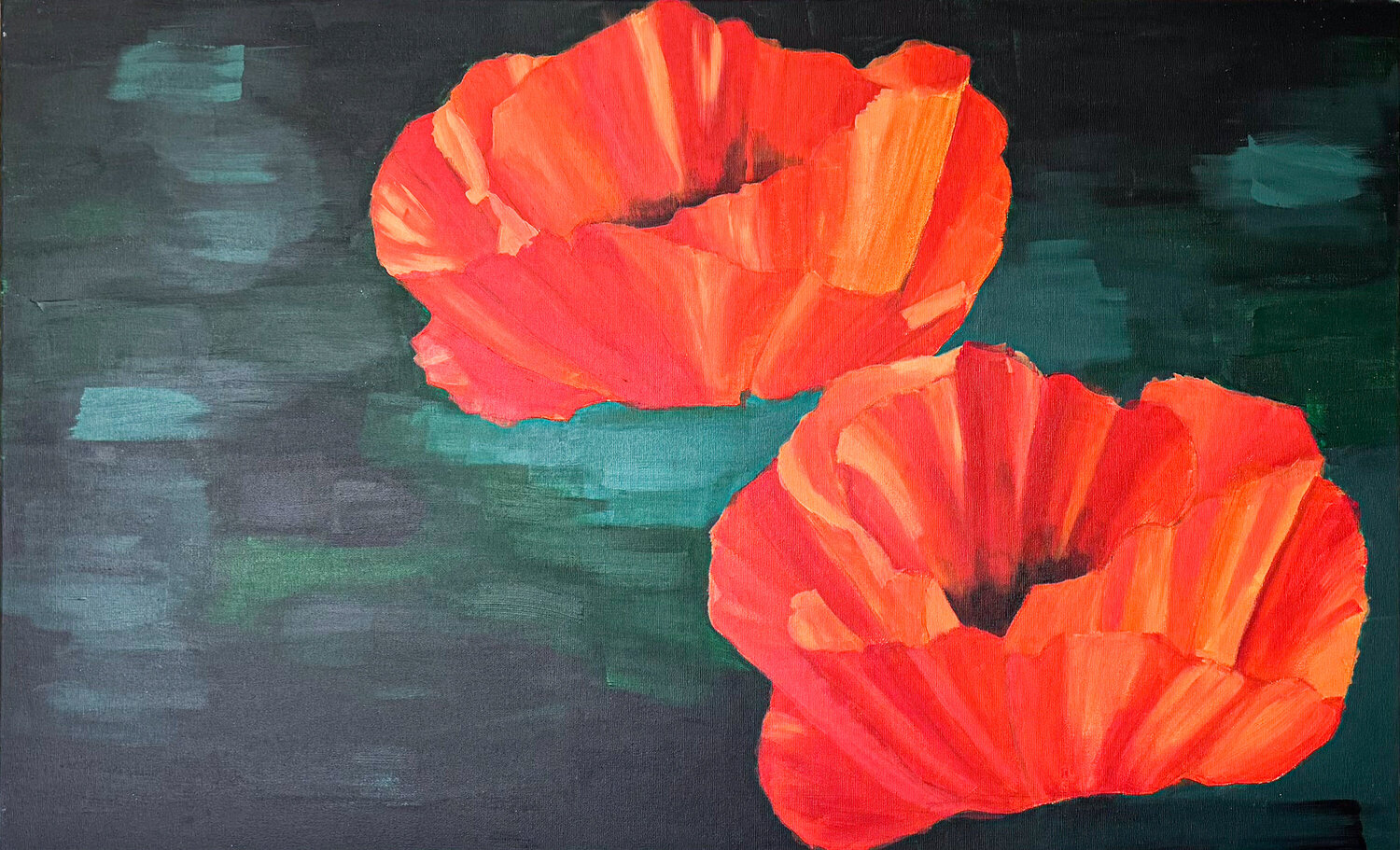 Orientalischer Mohn Brilliant Antje Wanderer-Oberhaus Original painting for sale