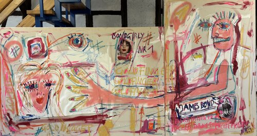 Goldfinger Goldfinger Goldfinger by Meinrad Hoyer, Painting for Sale on Select