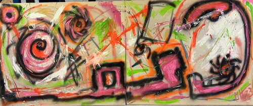 Dancing Graffiti I by Meinrad Hoyer, Painting for Sale on Select