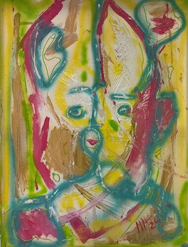 A being from the eighth dimension I - Ein Wesen aus der achten Dimension I by Meinrad Hoyer, Painting for Sale on Select