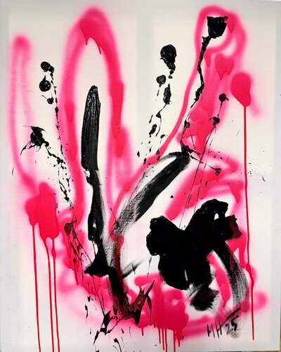 Schwarze Sonate in Neon - Black Sonata in Neon by Meinrad Hoyer, Painting for Sale on Select