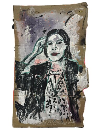 Linda, an was denkst du…? -Linda, what are you thinking…? by Meinrad Hoyer, Painting for Sale on Select
