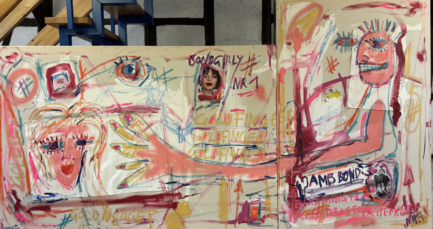 Goldfinger Goldfinger Goldfinger Meinrad Hoyer Original painting for sale
