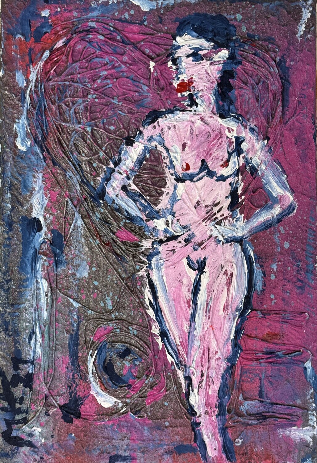 Süße hübsche Frau hält Ausschau nach Liebe - Sweet pretty woman is looking for love Meinrad Hoyer Original painting for sale