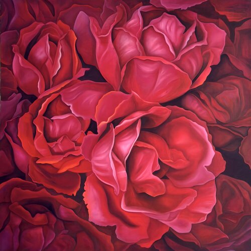 Crimson Field by Katya Rozz, Painting for Sale on Select