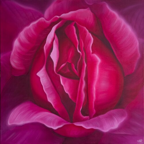 Magenta Rose by Katya Rozz, Painting for Sale on Select