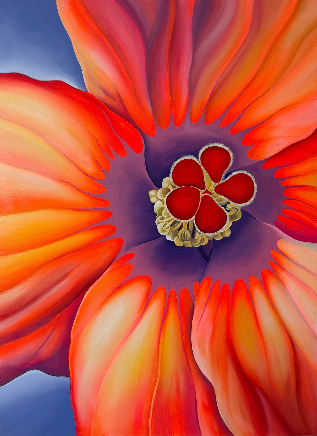 Fiery Bloom Katya Rozz Original painting for sale