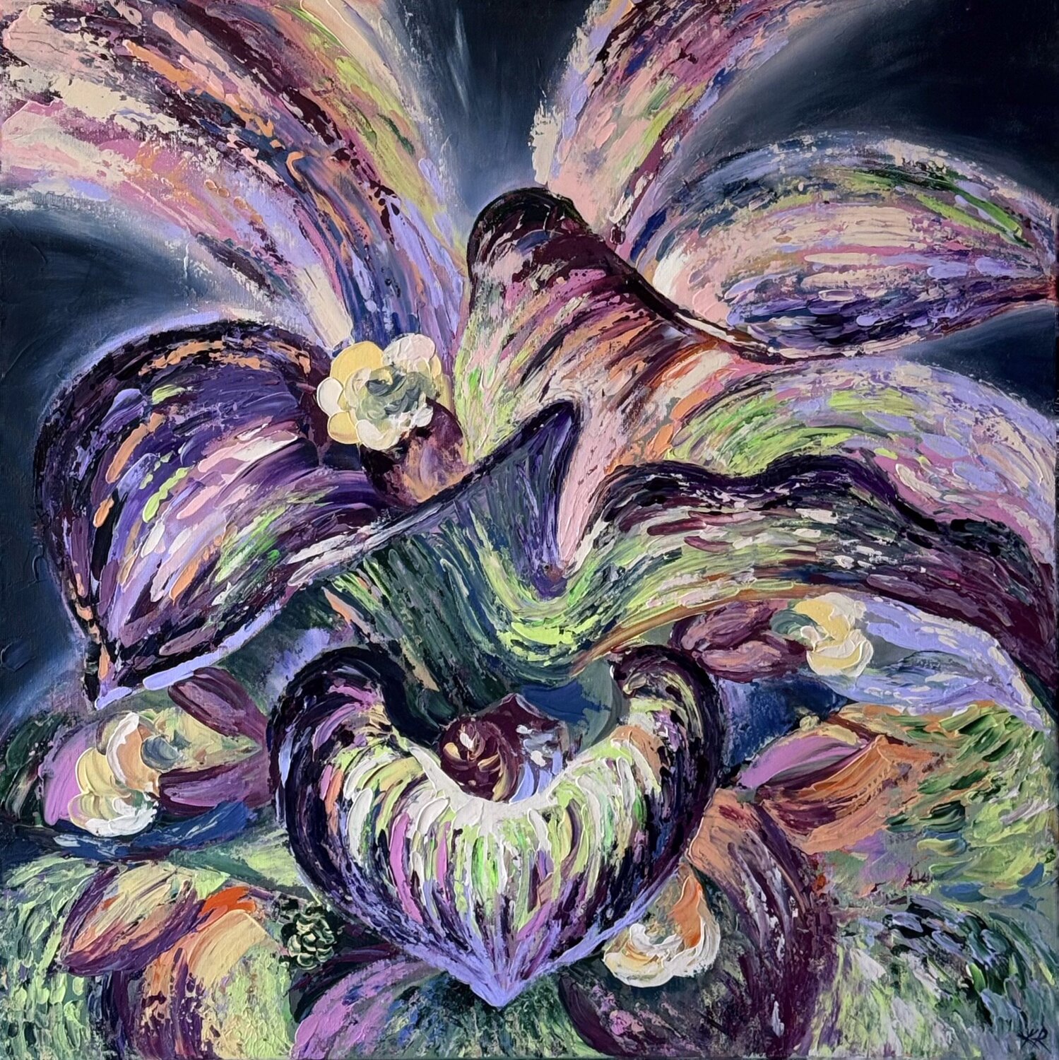 Night Bloom Katya Rozz Original painting for sale