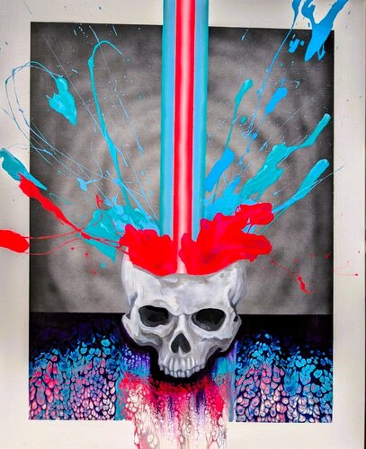 Skull by Dennis Bätz, Painting for Sale on Select
