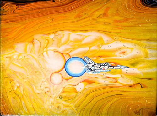 Flight of Icarus, Nr.2026148 by Dennis Bätz, Painting for Sale on Select