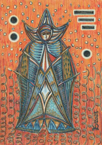 Warrior in Orange by Ewa Dura, Painting for Sale on Select