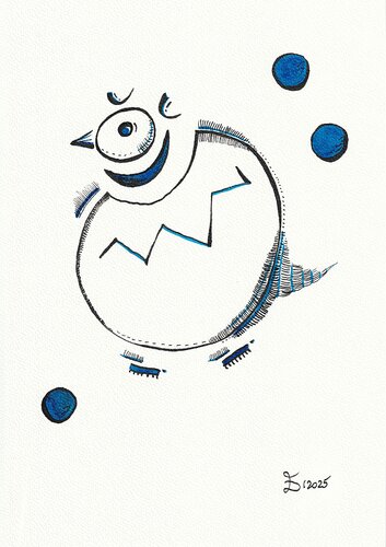 Lunar Bird I by Ewa Dura, Drawing for Sale on Select