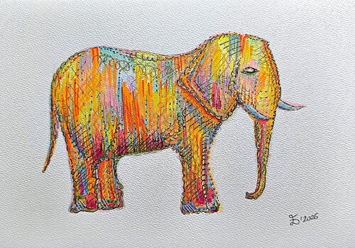 Elephanto. Fantastic creatures series. by Ewa Dura, Drawing for Sale on Select