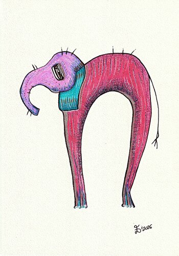 Oliphanto. Fantastic creatures series. by Ewa Dura, Drawing for Sale on Select