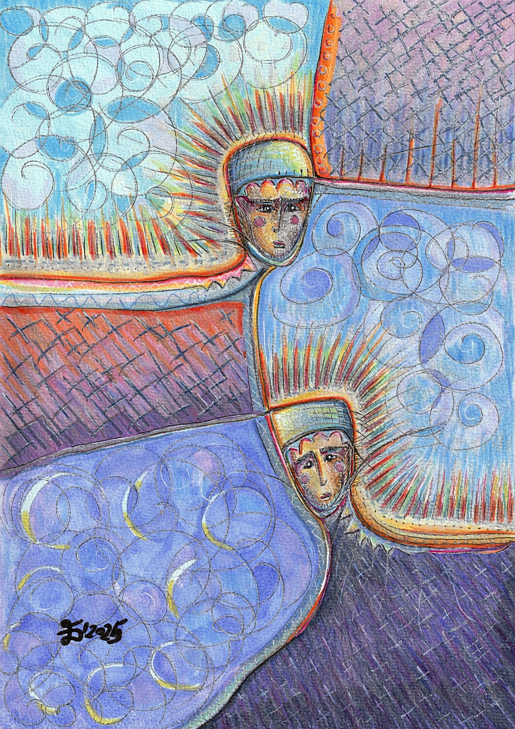 Parallel Worlds Ewa Dura Original painting for sale