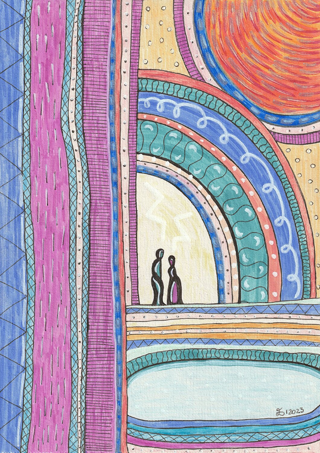 The Meeting Ewa Dura Original painting for sale