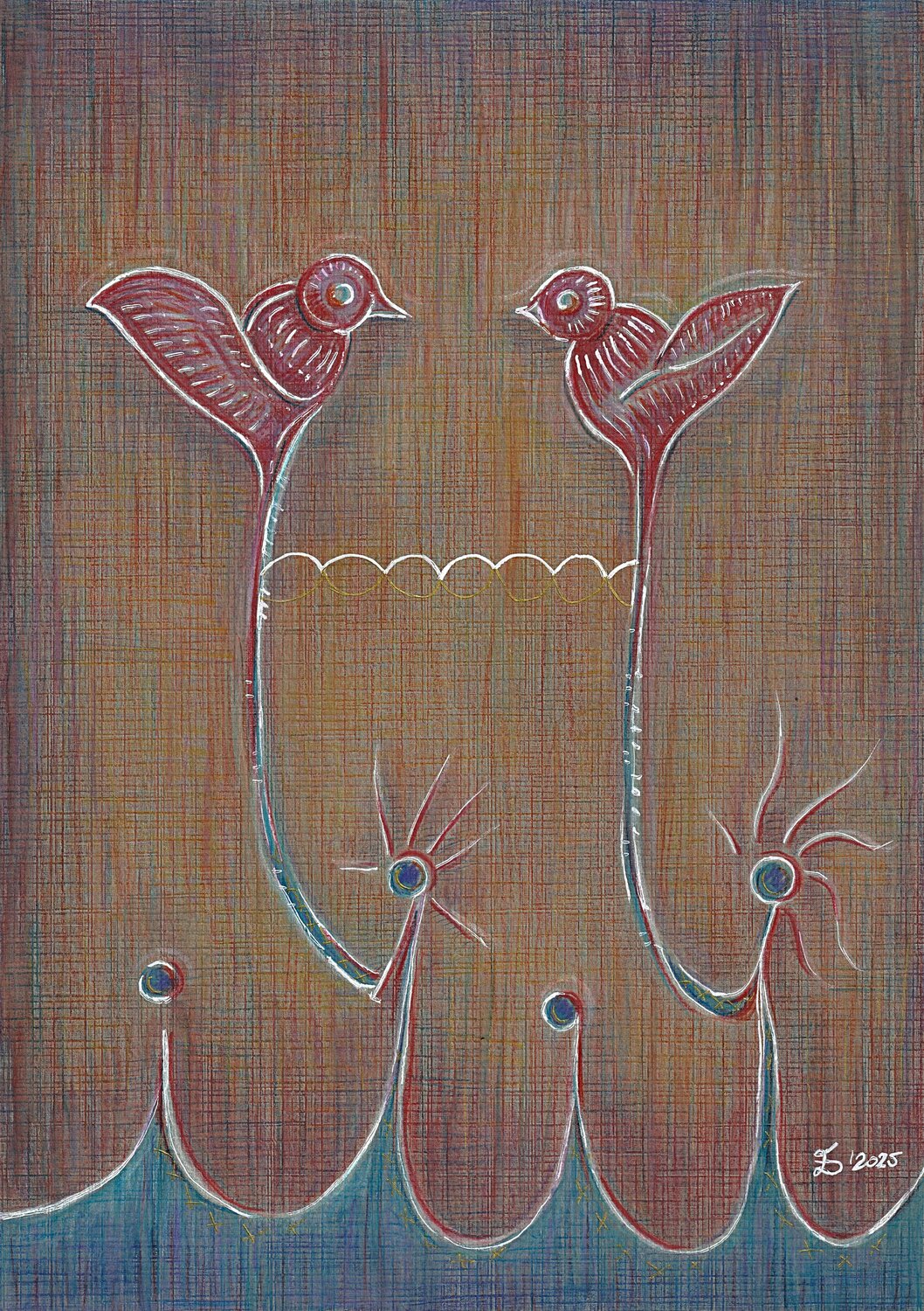 The Birds - The Hearts Ewa Dura Drawing for sale