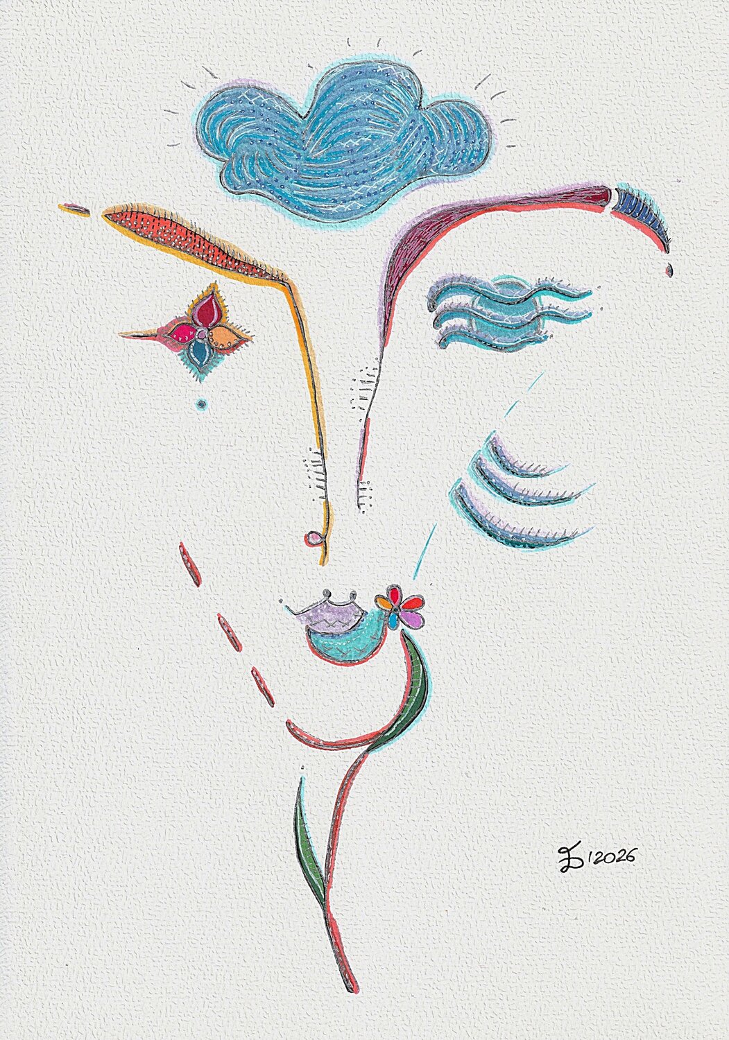 Summer Stories II Ewa Dura Drawing for sale