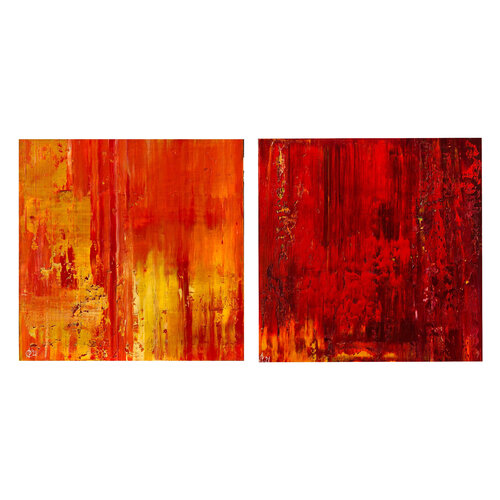 Collection of  2 oil paintings ("Revolution.Start.А3", "Revolution.End.А4") by Svitlana Andriichenko, Painting for Sale on Select