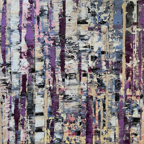 Purple forest in the fog by Svitlana Andriichenko, Painting for Sale on Select