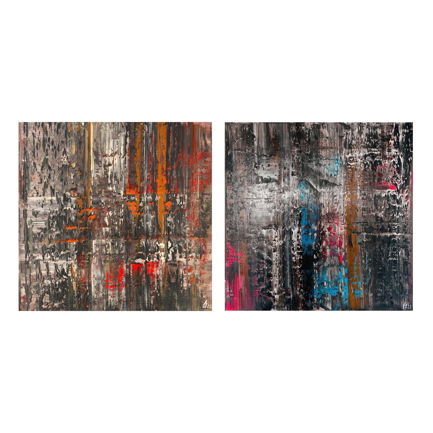 Collection of  2 oil paintings ("Sanctuary.A70", "Mercy.A71") Svitlana Andriichenko Original painting for sale