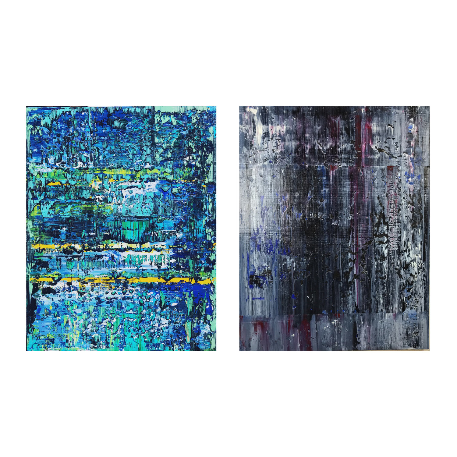 Collection of  2 oil paintings ("Bustle of the big city.А23", "Otherworldly.A7") Svitlana Andriichenko Original painting for sale