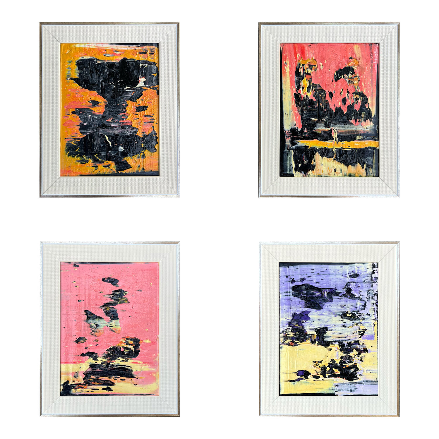 Quadriptych ("Voice of lava", "Ancestral dreaming", "Fragments of dawn", "Whisper of twilight") Svitlana Andriichenko Original painting for sale