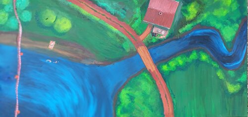 Mensch und Natur 3 by Iris Hillmeister-Becker, Painting for Sale on Select