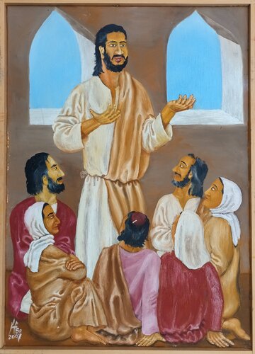 Die erste Gemeinde by Iris Hillmeister-Becker, Painting for Sale on Select
