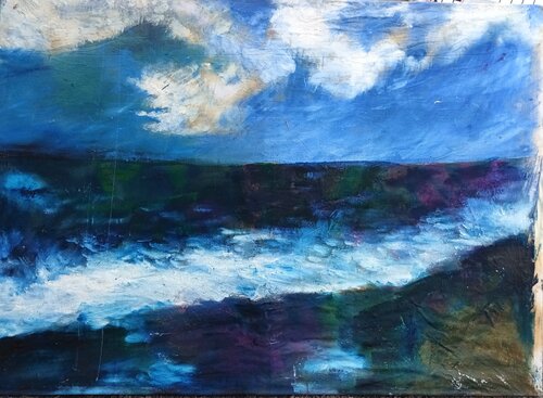 Die Welle by Iris Hillmeister-Becker, Painting for Sale on Select